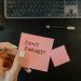 Sticky note reminder "Don't forget"
